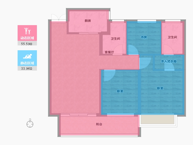 湖南省-怀化市-滨江国际城-80.05-户型库-动静分区