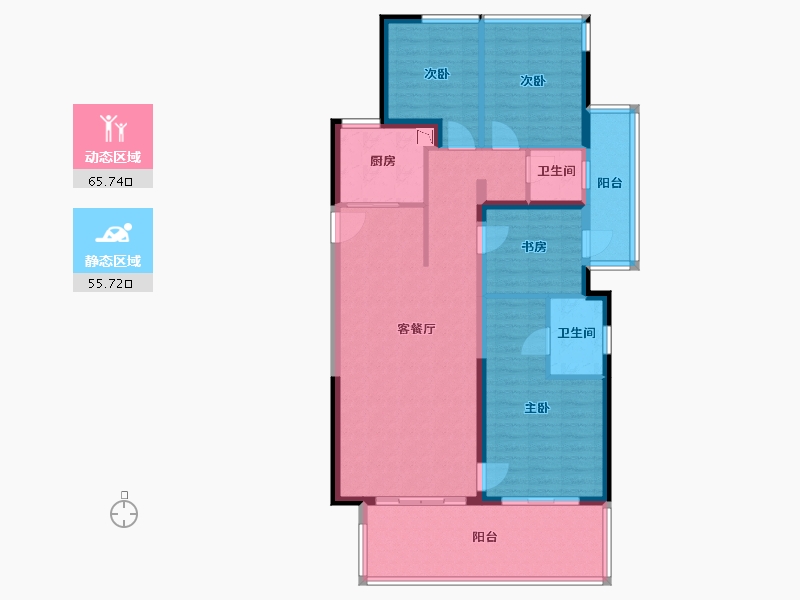 广西壮族自治区-南宁市-万科金域中央-109.08-户型库-动静分区