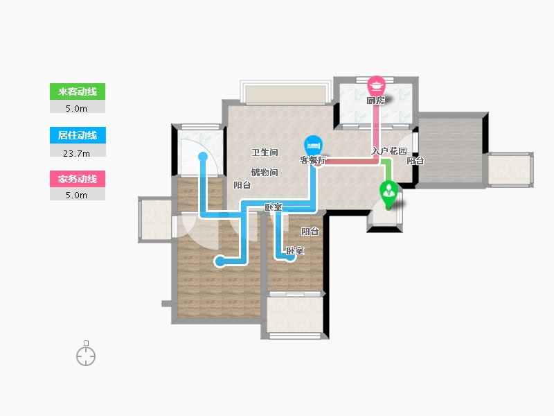 湖南省-郴州市-御景湾人和好景-88.00-户型库-动静线