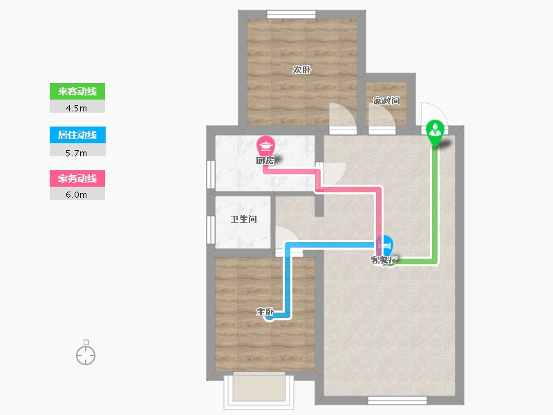 吉林省-长春市-新星宇广场南熙府-58.52-户型库-动静线