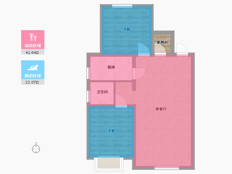 吉林省-长春市-新星宇广场南熙府-58.52-户型库-动静分区