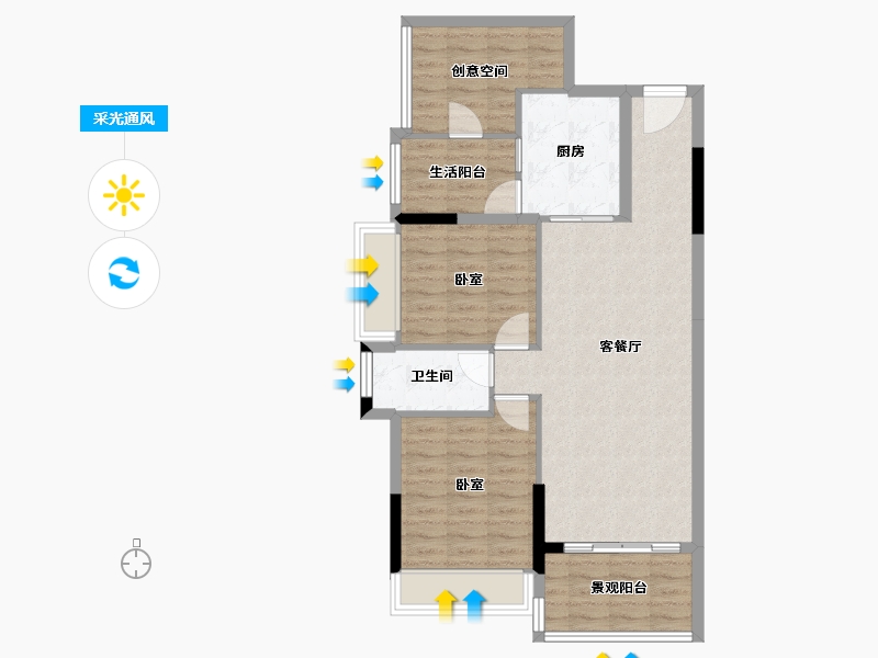 广东省-湛江市-能生门邸-83.85-户型库-采光通风