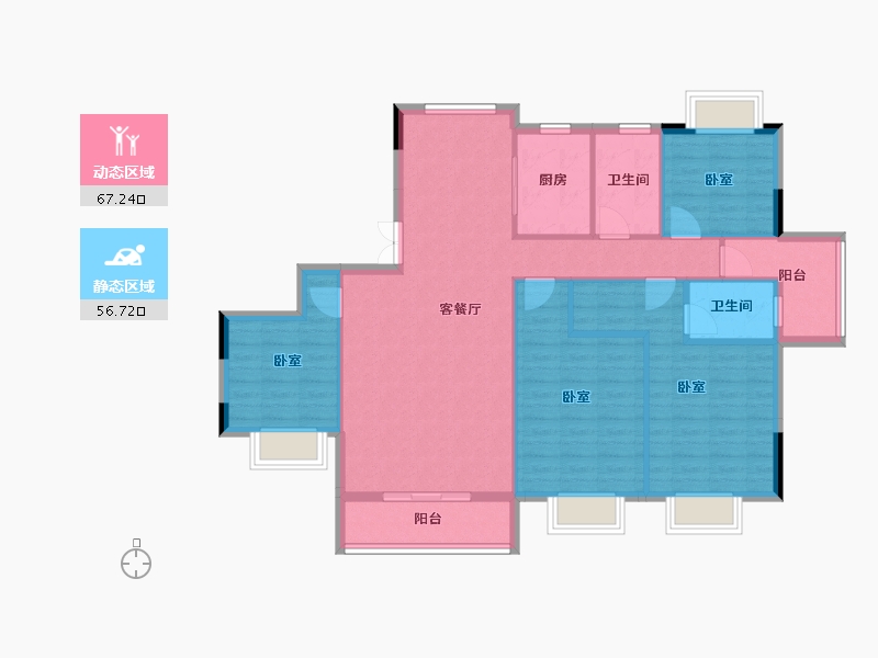 湖北省-孝感市-安陆涢东学府-112.64-户型库-动静分区