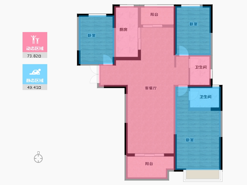 河南省-郑州市-昆仑望岳-110.00-户型库-动静分区