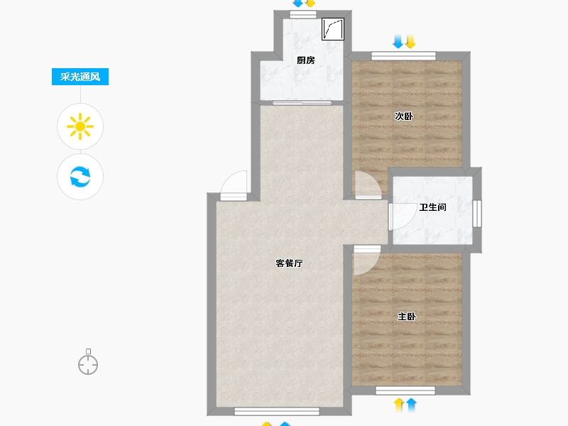 吉林省-长春市-亚泰山语湖-66.19-户型库-采光通风