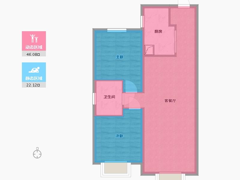 吉林省-长春市-中海·玺悦洋房-60.72-户型库-动静分区