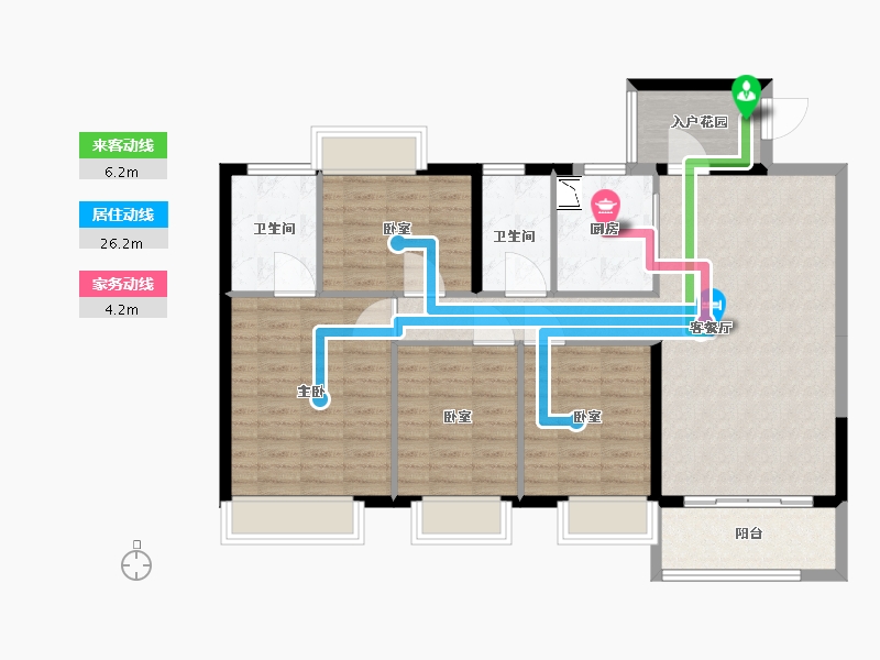 广东省-广州市-时代天韵-104.00-户型库-动静线