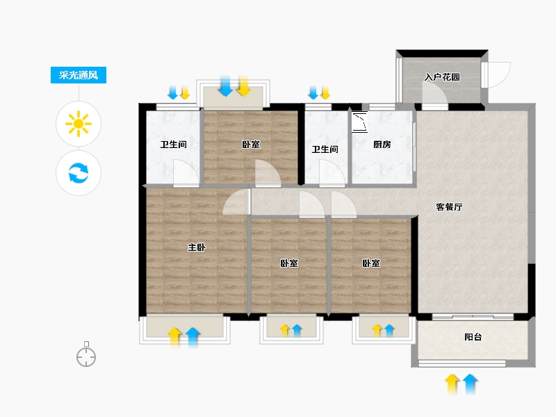 广东省-广州市-时代天韵-104.00-户型库-采光通风