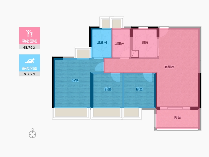 广东省-佛山市-海逸桃花源记-76.25-户型库-动静分区