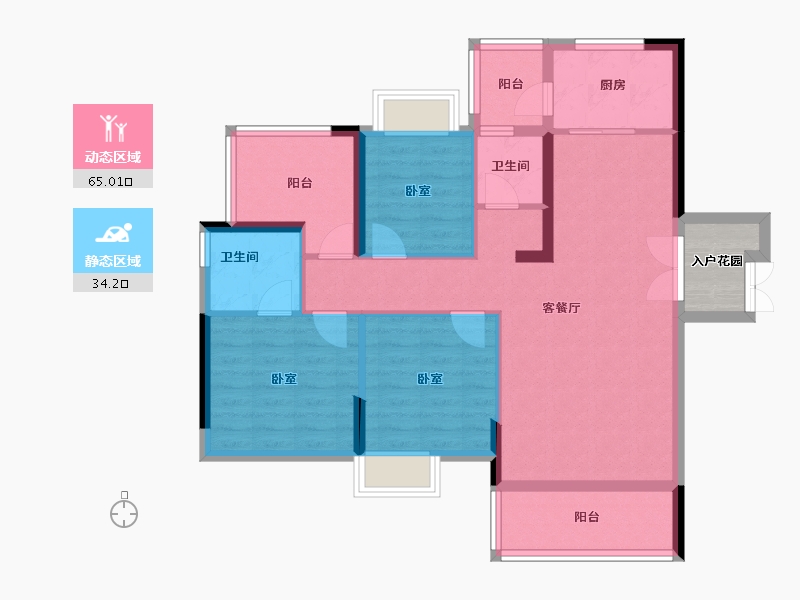 广东省-惠州市-江滨华府-91.53-户型库-动静分区