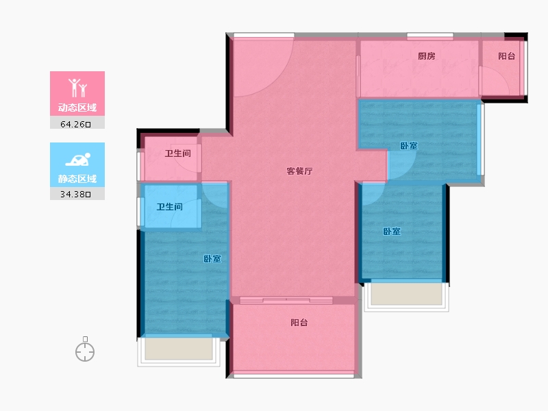 广东省-湛江市-荣轩鼎盛花园-90.00-户型库-动静分区