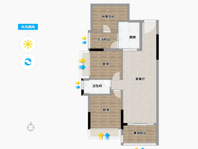 广东省-湛江市-能生门邸-83.85-户型库-采光通风