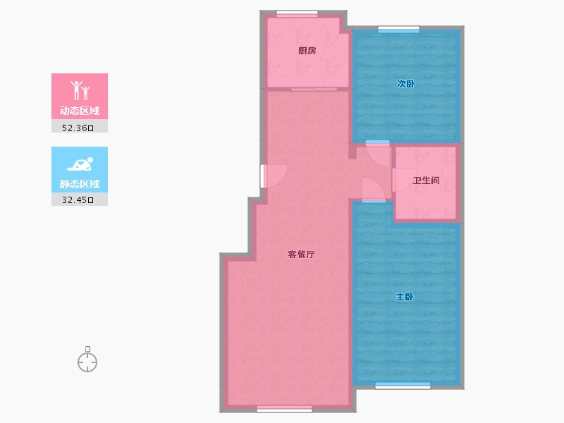 吉林省-长春市-远创紫樾台-76.27-户型库-动静分区