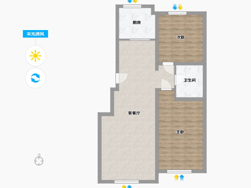 吉林省-长春市-远创紫樾台-76.27-户型库-采光通风