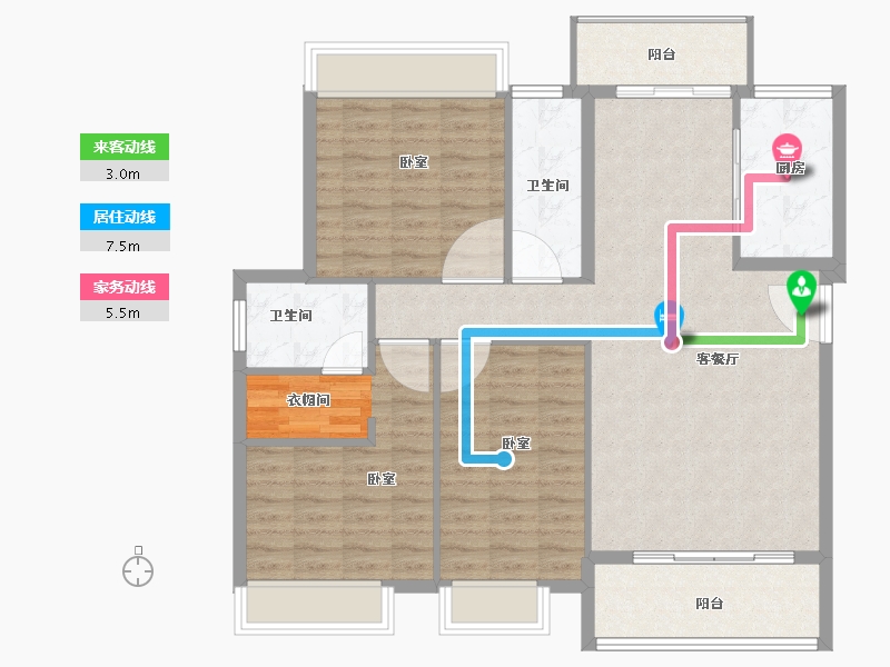 湖北省-咸宁市-始峰悦府-108.83-户型库-动静线