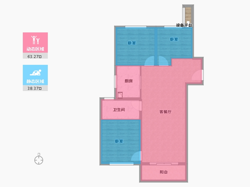 河南省-郑州市-融创城开瓏府-93.00-户型库-动静分区