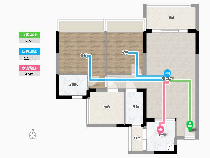 四川省-宜宾市-白沙鹭岛西区-90.00-户型库-动静线