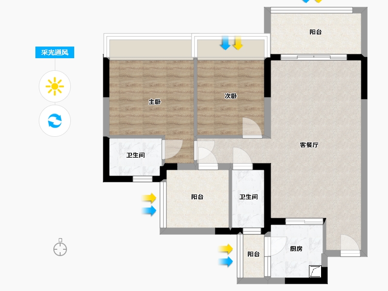 四川省-宜宾市-白沙鹭岛西区-90.00-户型库-采光通风