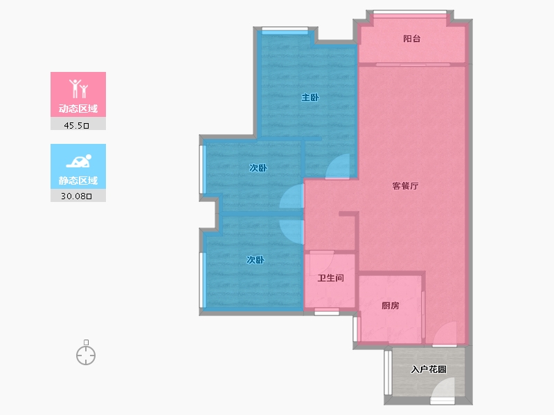 广东省-广州市-东荟城-65.00-户型库-动静分区