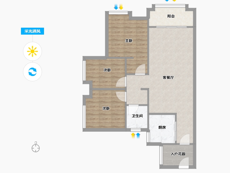 广东省-广州市-东荟城-65.00-户型库-采光通风