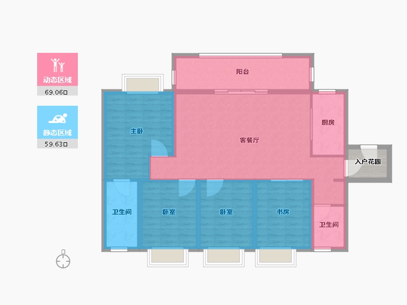 贵州省-铜仁市-阳光城，丽景湾-120.00-户型库-动静分区