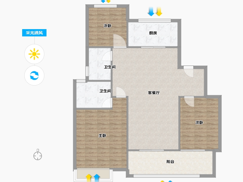 山东省-潍坊市-中海凤凰里-112.00-户型库-采光通风