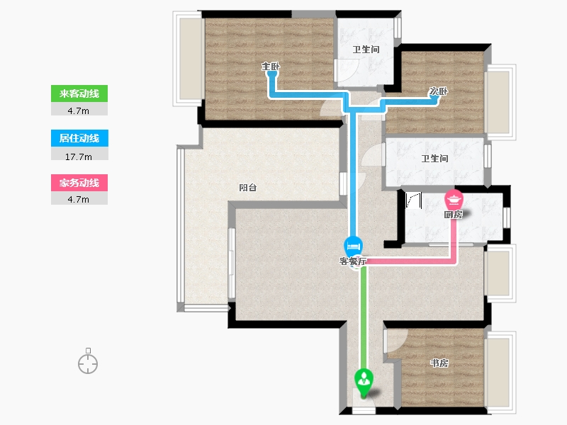 湖南省-长沙市-融创会展上东区-105.00-户型库-动静线