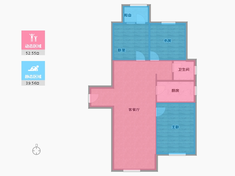 辽宁省-大连市-保利熙悦-95.00-户型库-动静分区