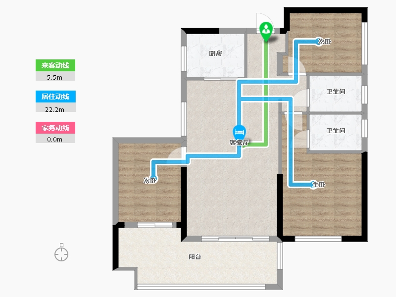 湖南省-益阳市-鑫悦青春里-121.00-户型库-动静线