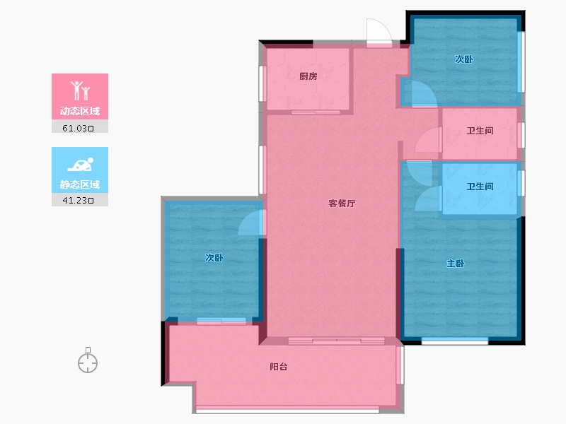 湖南省-益阳市-鑫悦青春里-121.00-户型库-动静分区