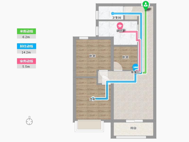 北京-北京市-融创公园壹号-67.69-户型库-动静线