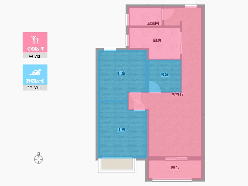 北京-北京市-融创公园壹号-67.69-户型库-动静分区