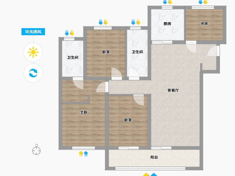 河南省-郑州市-融创融璟园-1103.50-户型库-采光通风