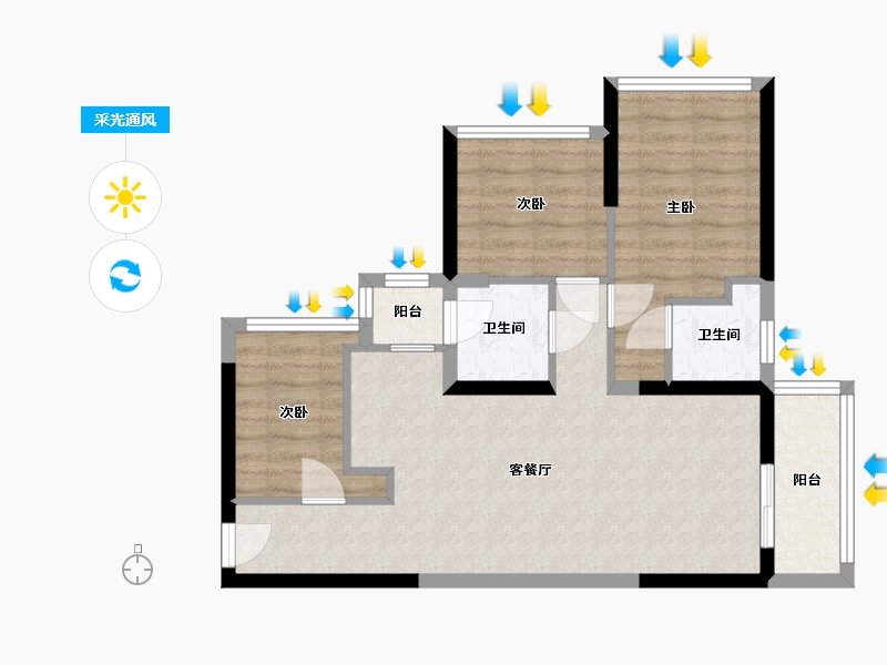 广东省-深圳市-大族云峰-76.00-户型库-采光通风