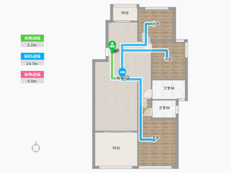 浙江省-杭州市-水岸阳光-110.00-户型库-动静线