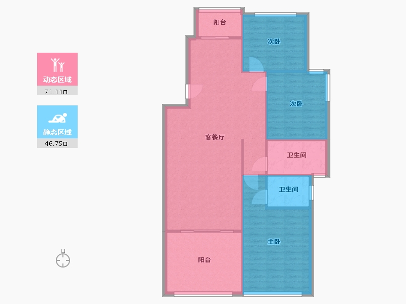 浙江省-杭州市-水岸阳光-110.00-户型库-动静分区