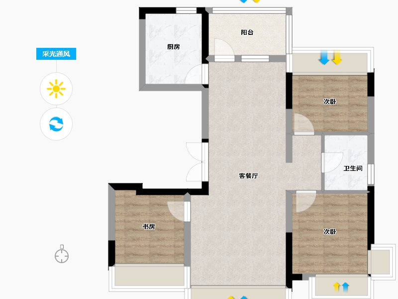 黑龙江省-佳木斯市-民富家园(幸福路)-107.19-户型库-采光通风