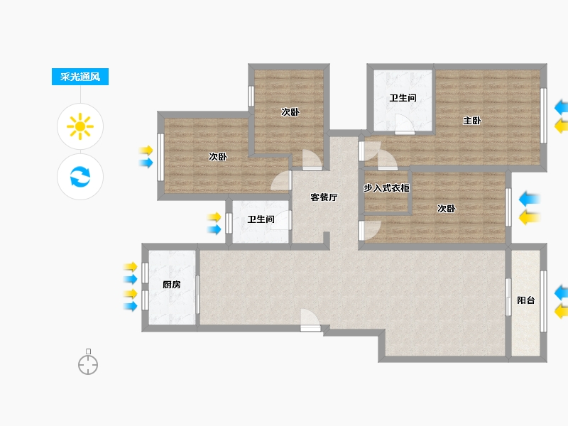 河南省-开封市-郑开橄榄城-180.00-户型库-采光通风