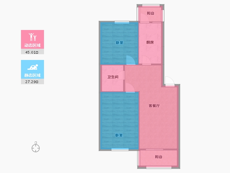 天津-天津市-互助西里-67.00-户型库-动静分区