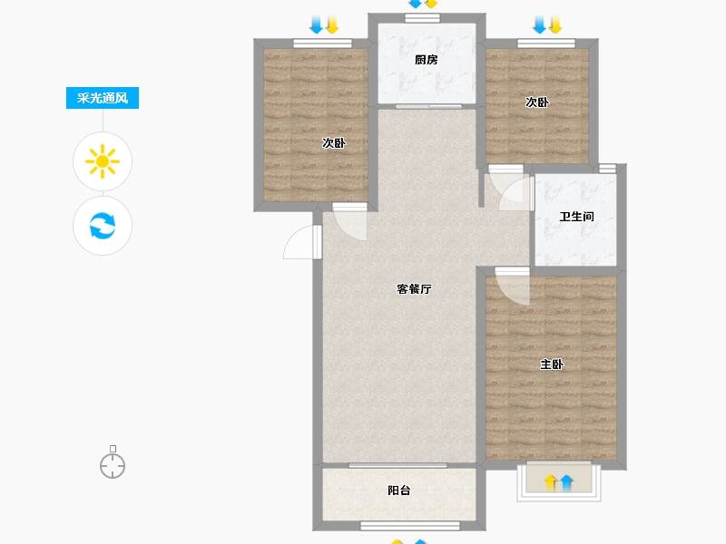 山东省-莱芜市-香山名郡-94.02-户型库-采光通风