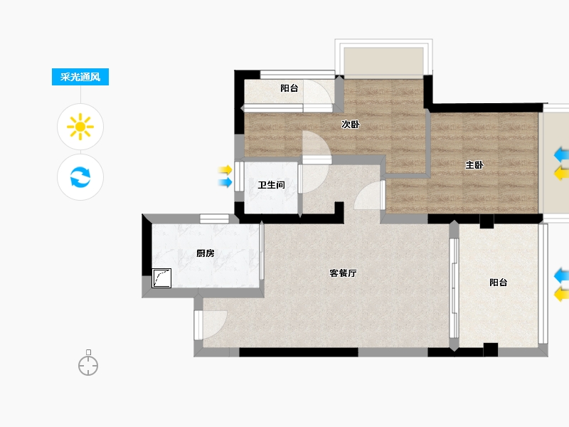 广东省-深圳市-壹城中心3区-70.00-户型库-采光通风