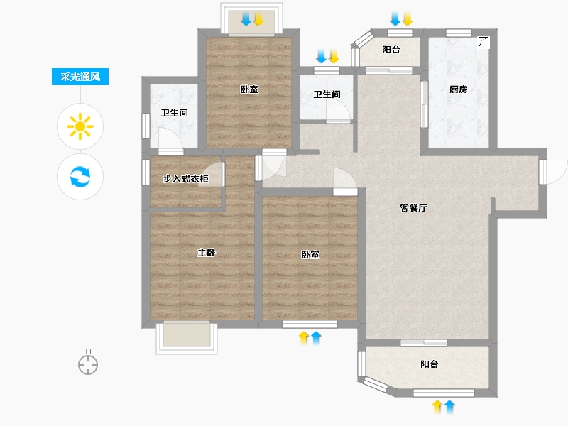 山东省-济南市-外海中央花园-120.00-户型库-采光通风