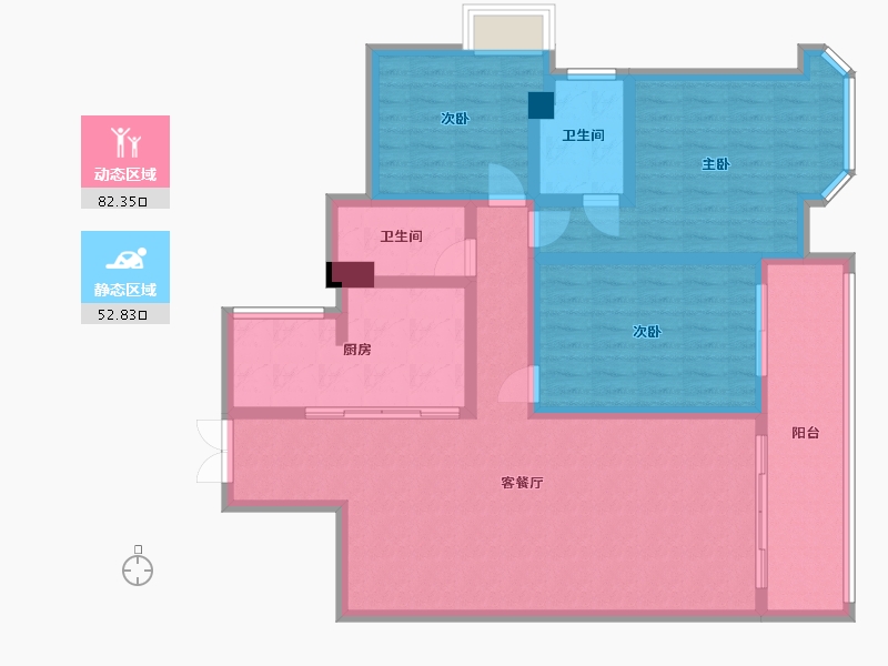 广东省-佛山市-中海金沙湾-C区-110.00-户型库-动静分区