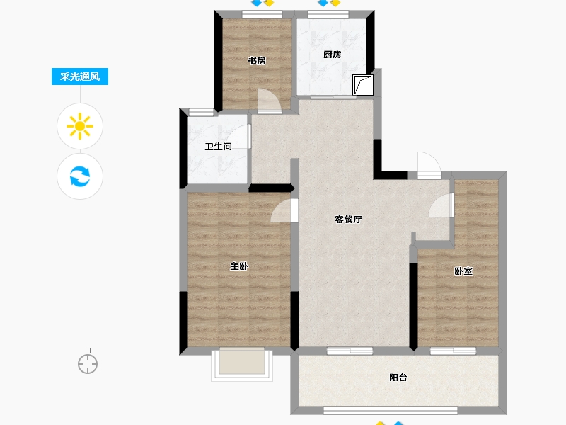 江苏省-徐州市-溪语兰庭-82.87-户型库-采光通风