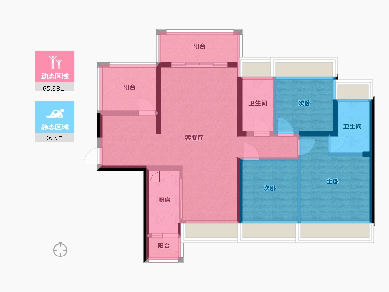 广东省-惠州市-龙光城-102.00-户型库-动静分区