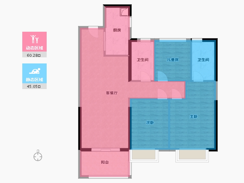 福建省-福州市-金域时代-95.00-户型库-动静分区