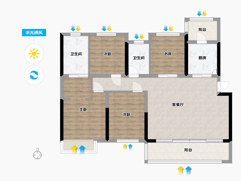 四川省-成都市-光明蓉府-106.00-户型库-采光通风