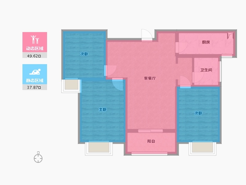 河南省-安阳市-旺龙·荣盛华府-89.00-户型库-动静分区