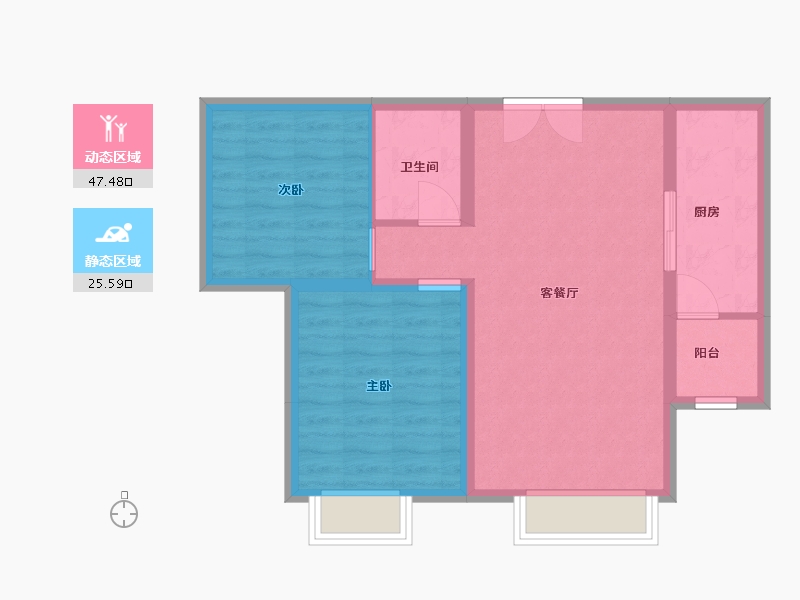 河北省-保定市-上东区 东第-65.56-户型库-动静分区