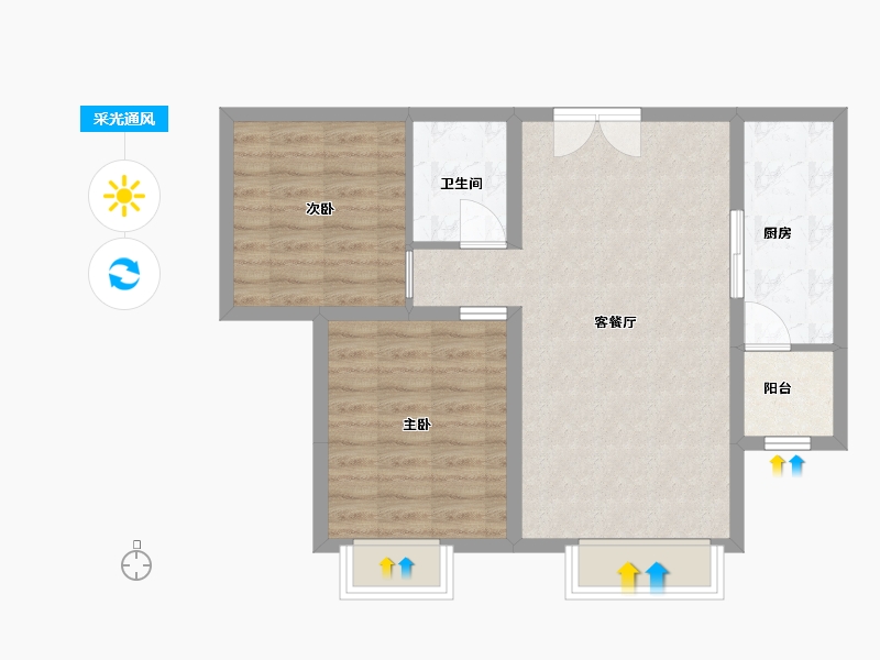 河北省-保定市-上东区 东第-65.56-户型库-采光通风